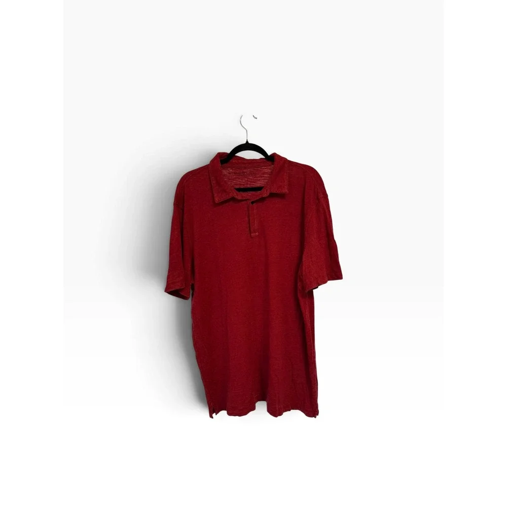 Banana Republic Vintage Tee Polo Shirt Mens XL Red Slub Cotton Short Sleeve